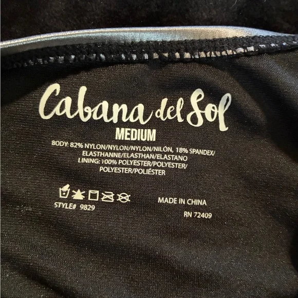 Cabana Del Sol Silver Metallic Bodysuit One Piece Size M SEE MEASUREMENTS - Picture 2 of 5